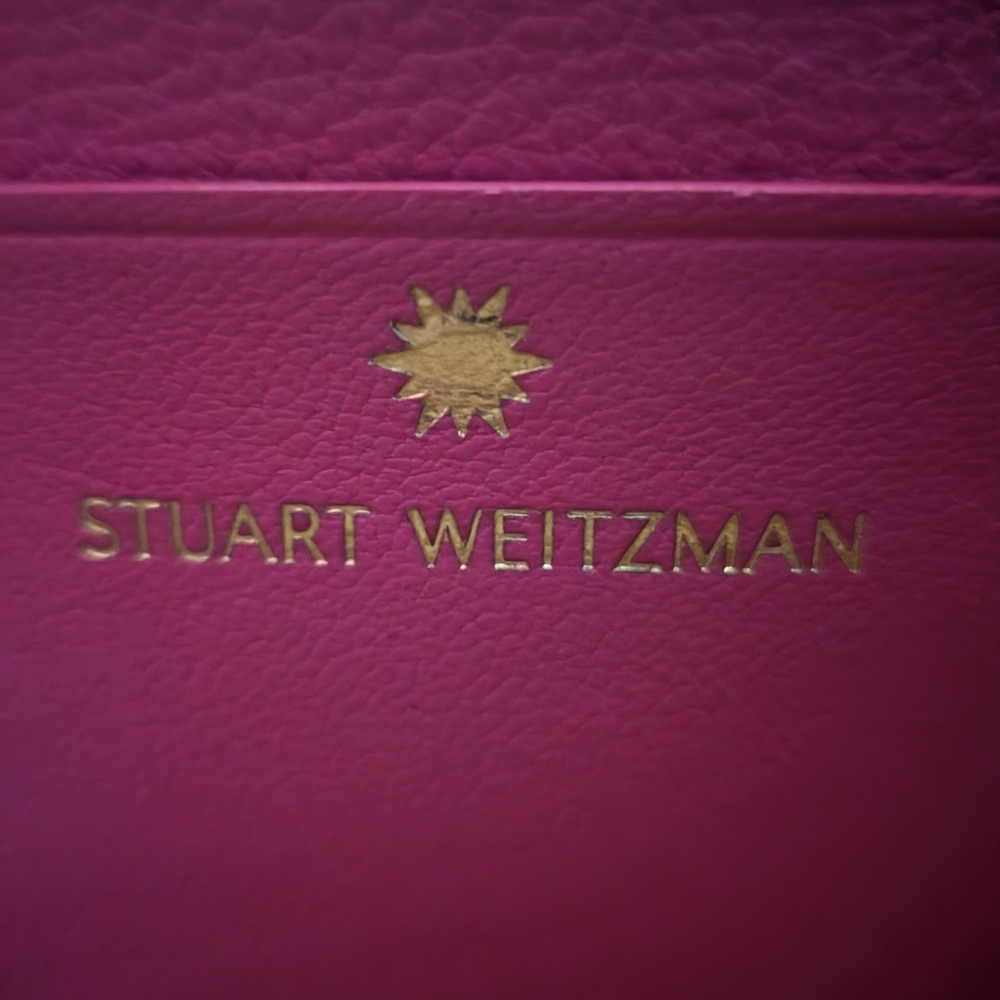 Stuart Weitzman Vibrant Pink Crossbody Bag with Gold Details, See Pics For Flaws - Picture 10 of 17